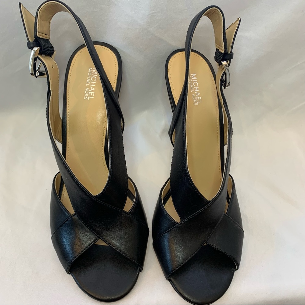 Michael Kohrs Black Open Toe Heels